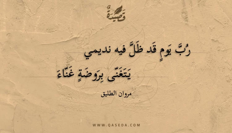 قصيدة رب يوم قد ظل فيه نديمي