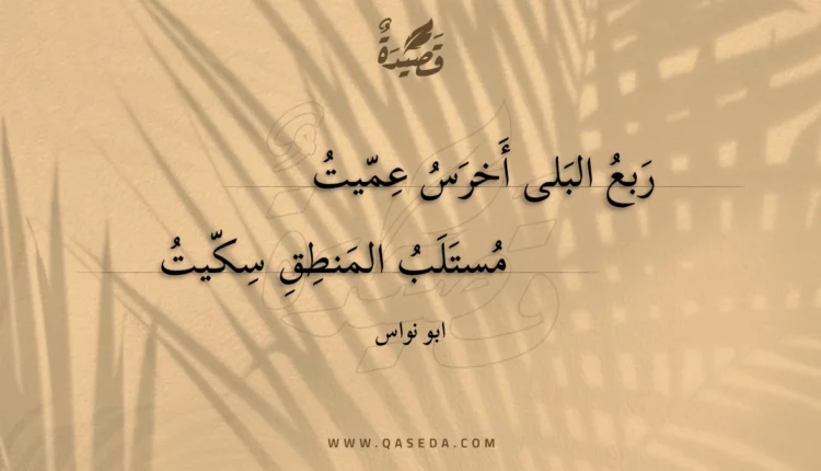 قصيدة ربع البلى أخرس عميت
