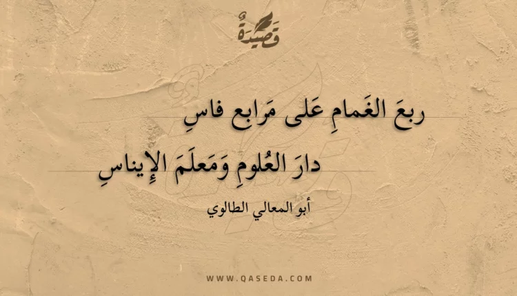قصيدة ربع الغمام على مرابع فاس
