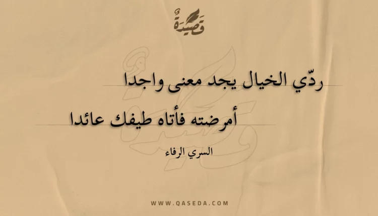 قصيدة ردي الخيال يجد معنى واجدا