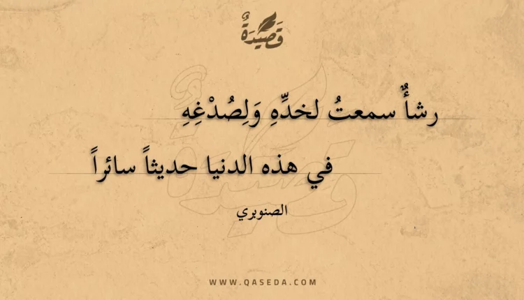 قصيدة رشأ سمعت لخده ولصدغه