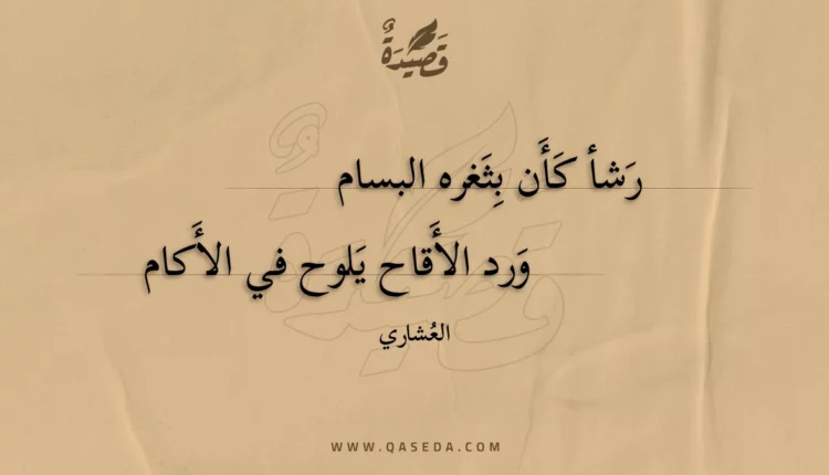 قصيدة رشأ كأن بثغره البسام