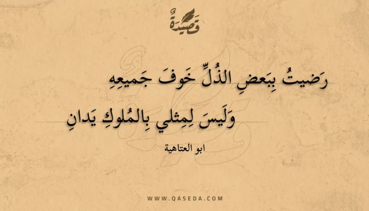 قصيدة رضيت ببعض الذل خوف جميعه
