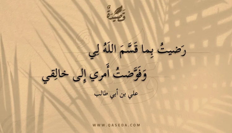قصيدة رضيت بما قسم الله لي