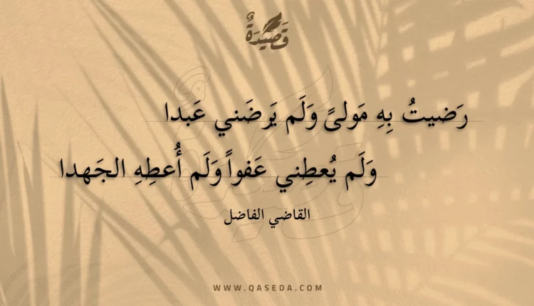 قصيدة رضيت به مولى ولم يرضني عبدا