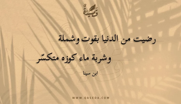 قصيدة رضيت من الدنيا بقوت وشملة