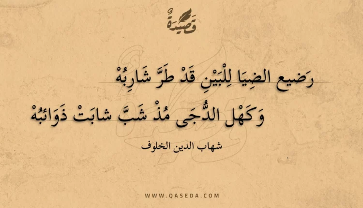 قصيدة رضيع الضيا للبين قد طر شاربه