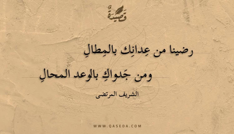قصيدة رضينا من عدانك بالمطال