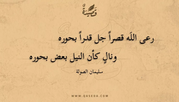 قصيدة رعى الله قصرا جل قدرا بحوره
