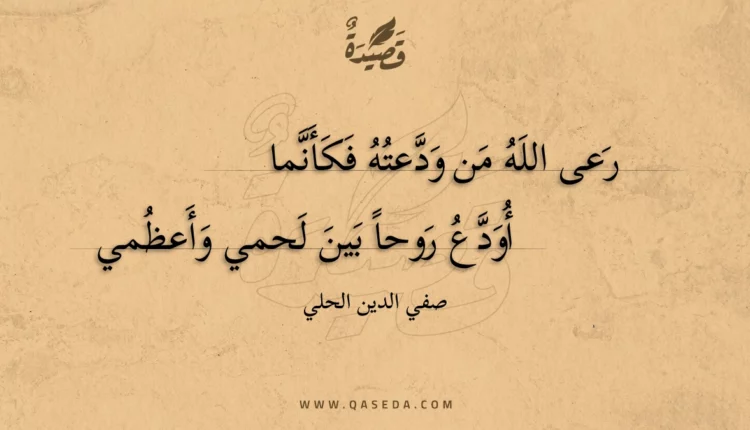 قصيدة رعى الله من ودعته فكأنما