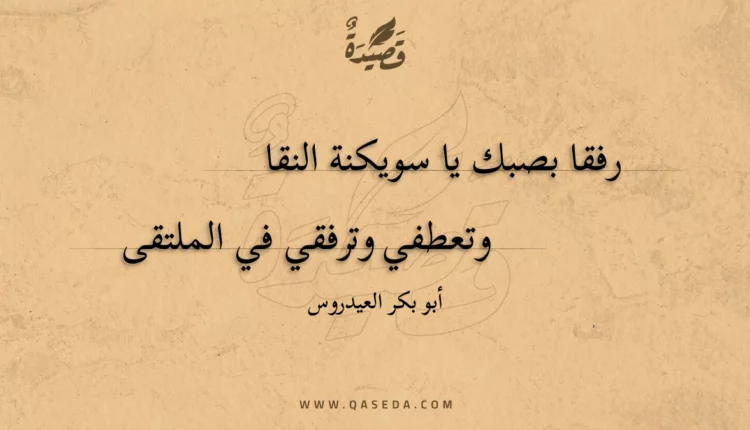 قصيدة رفقا بصبك يا سويكنة النقا