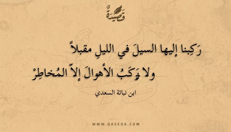 قصيدة ركبنا إليها السيل في الليل مقبلا