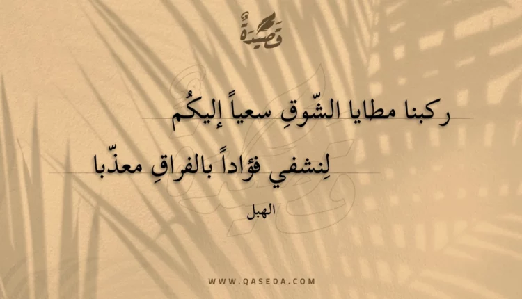 قصيدة ركبنا مطايا الشوق سعيا إليكم