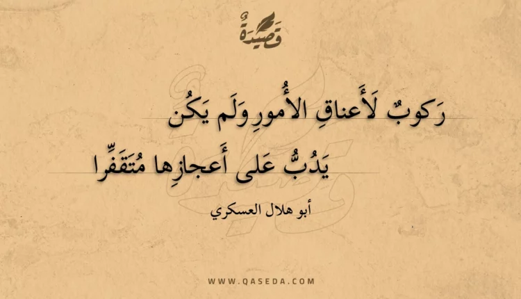 قصيدة ركوب لأعناق الأمور ولم يكن