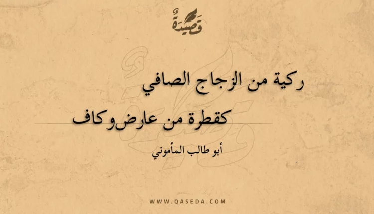 قصيدة ركية من الزجاج الصافي