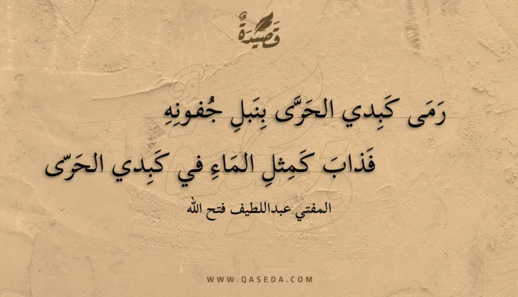 قصيدة رمى كبدي الحرى بنبل جفونه
