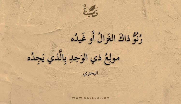 قصيدة رنو ذاك الغزال أو غيده