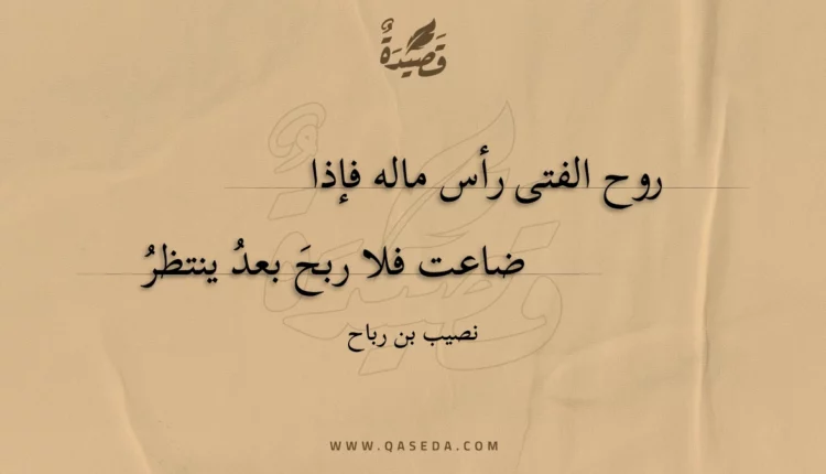 قصيدة روح الفتى رأس ماله فإذا