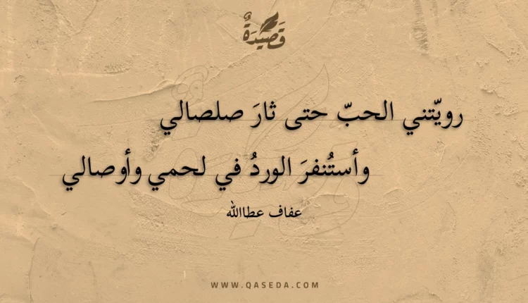 قصيدة رويتني الحب حتى ثار صلصالي