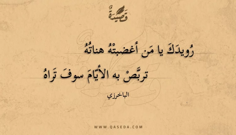 قصيدة رويدك يا من أغضبته هناته