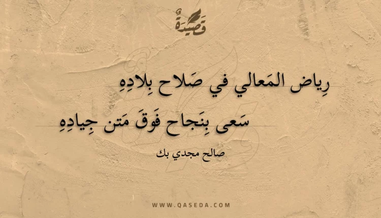 قصيدة رياض المعالي في صلاح بلاده