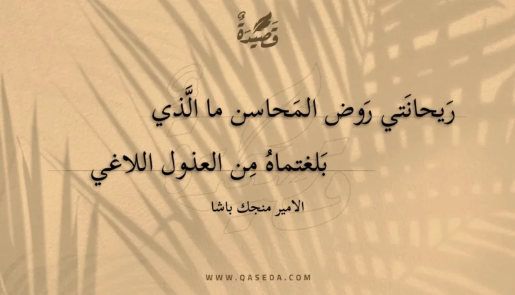 قصيدة ريحانتي روض المحاسن ما الذي