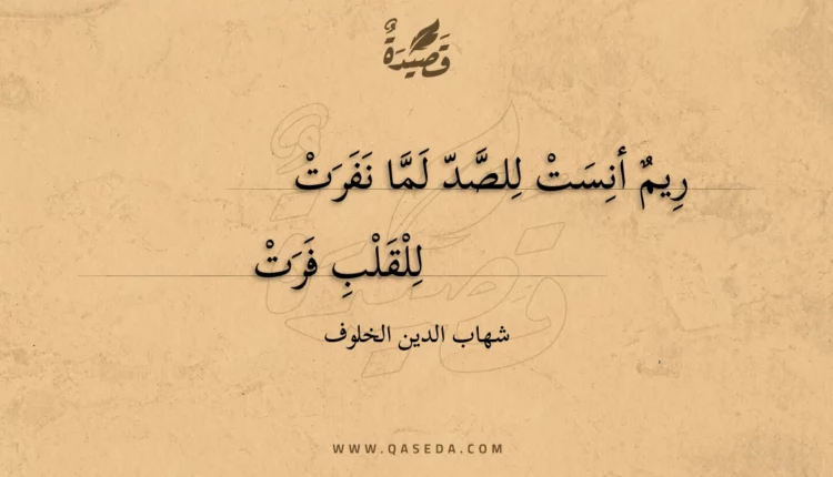 قصيدة ريم أنست للصد لما نفرت