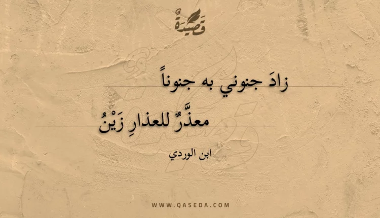 قصيدة زاد جنوني به جنونا