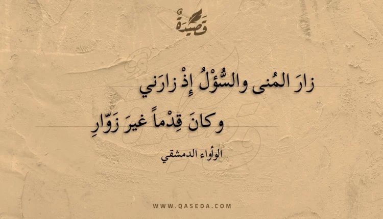 قصيدة زار المنى والسؤل إذ زارني