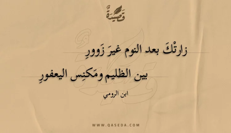قصيدة زارتك بعد النوم غير زوور