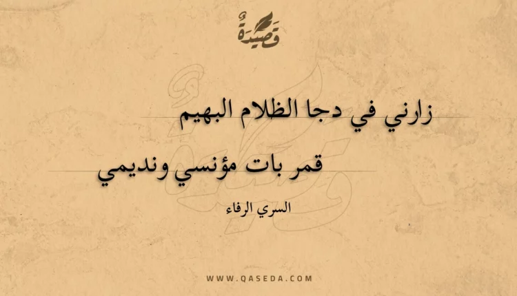قصيدة زارني في دجا الظلام البهيم