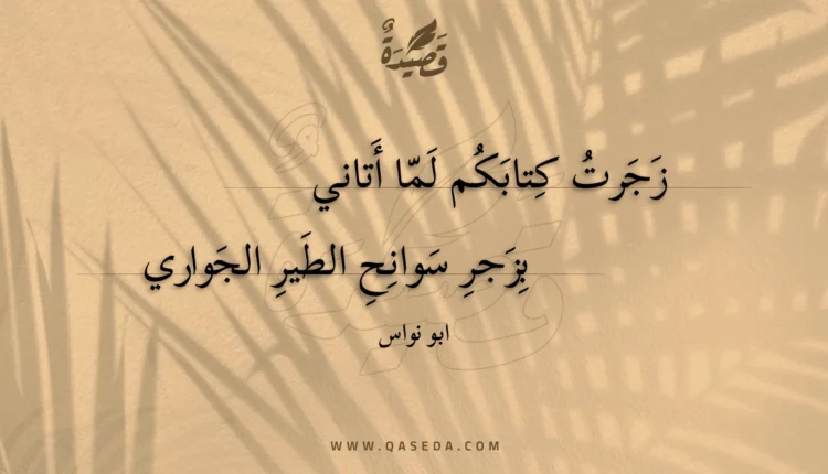 قصيدة زجرت كتابكم لما أتاني