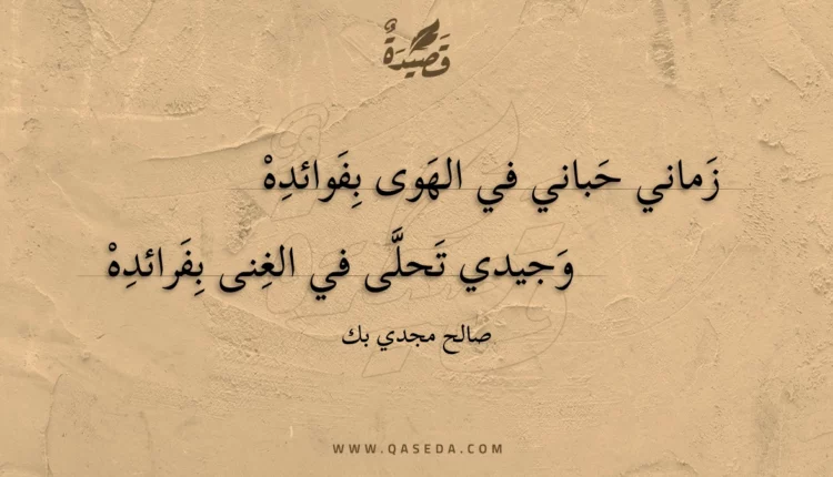 قصيدة زماني حباني في الهوى بفوائده