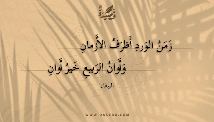 قصيدة زمن الورد أظرف الأزمان