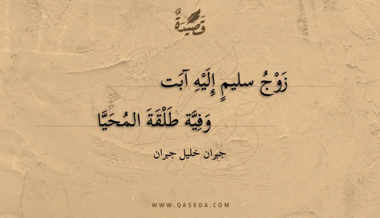 قصيدة زوج سليم غليه آبت