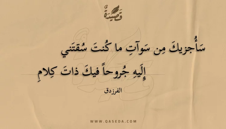 قصيدة سأجزيك من سوآت ما كنت سقتني