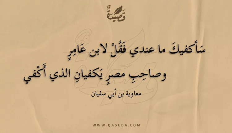 قصيدة سأكفيك ما عندي فقل لابن عامر