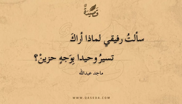قصيدة سألت رفيقي لماذا أراك