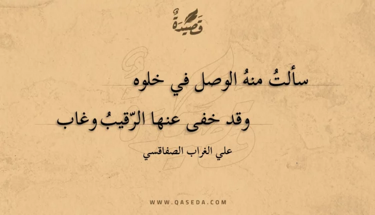 قصيدة سألت منه الوصل في خلوه