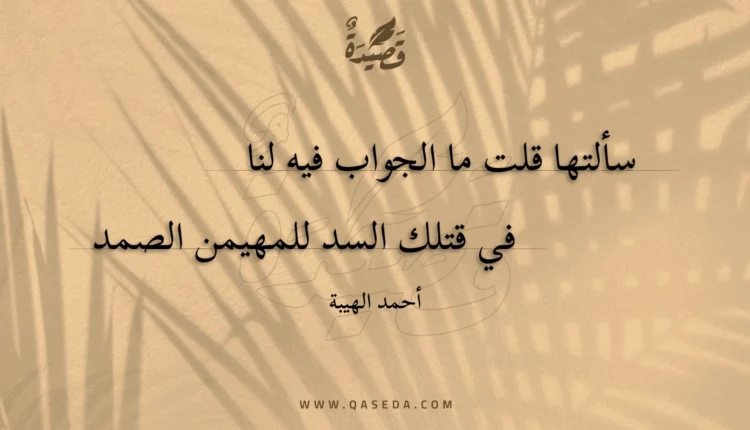 قصيدة سألتها قلت ما الجواب فيه لنا