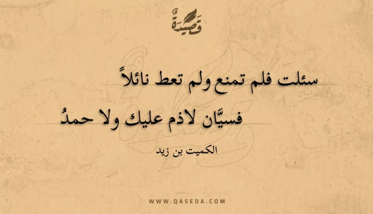 قصيدة سئلت فلم تمنع ولم تعط نائلا