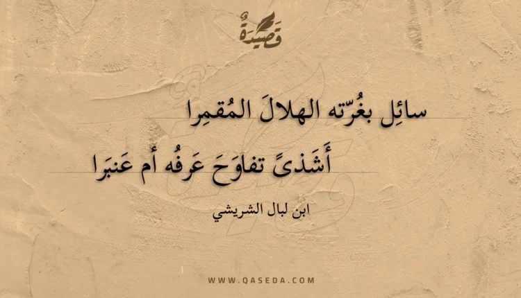 قصيدة سائل بغرته الهلال المقمرا