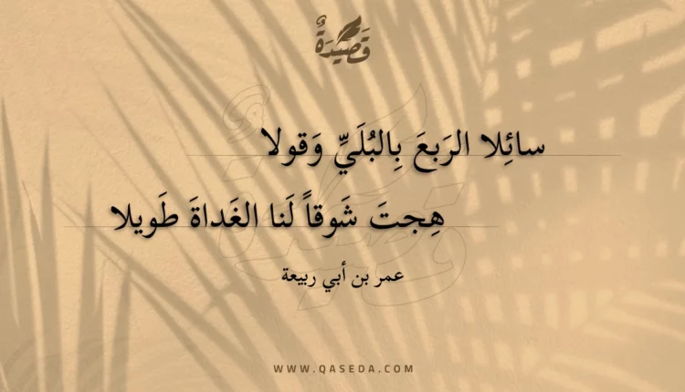 قصيدة سائلا الربع بالبلي وقولا