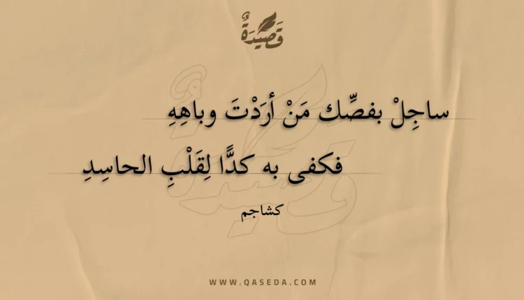 قصيدة ساجل بفصك من أردت وباهه
