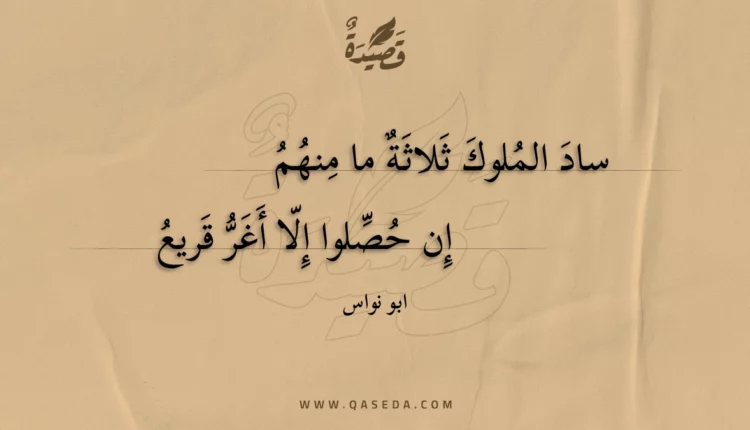 قصيدة ساد الملوك ثلاثة ما منهم
