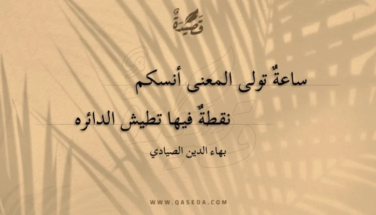 قصيدة ساعة تولى المعنى أنسكم