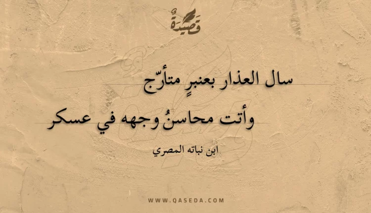 قصيدة سال العذار بعنبر متأرج