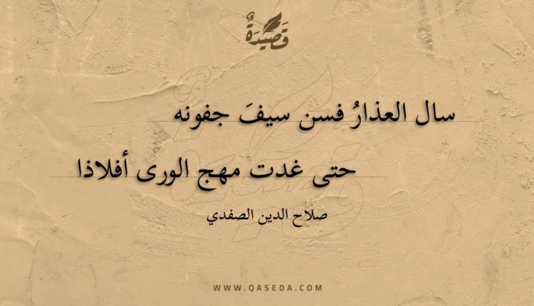 قصيدة سال العذار فسن سيف جفونه