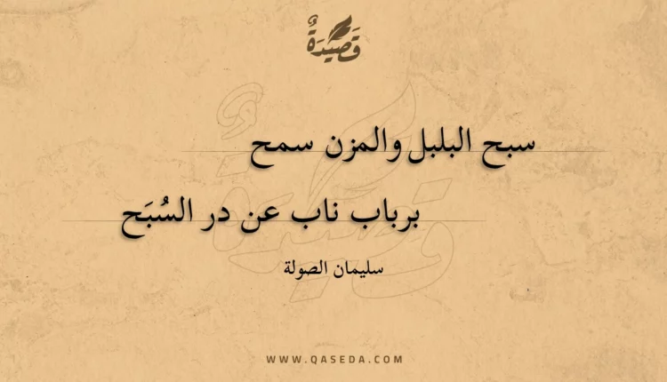 قصيدة سبح البلبل والمزن سمح