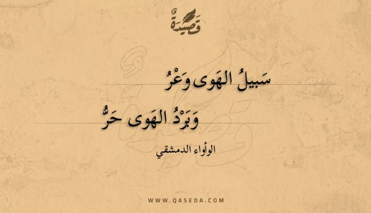 قصيدة سبيل الهوى وعر